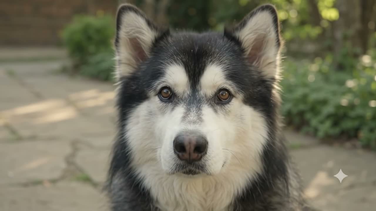 Jackson's face, ears up, looking at the camera
